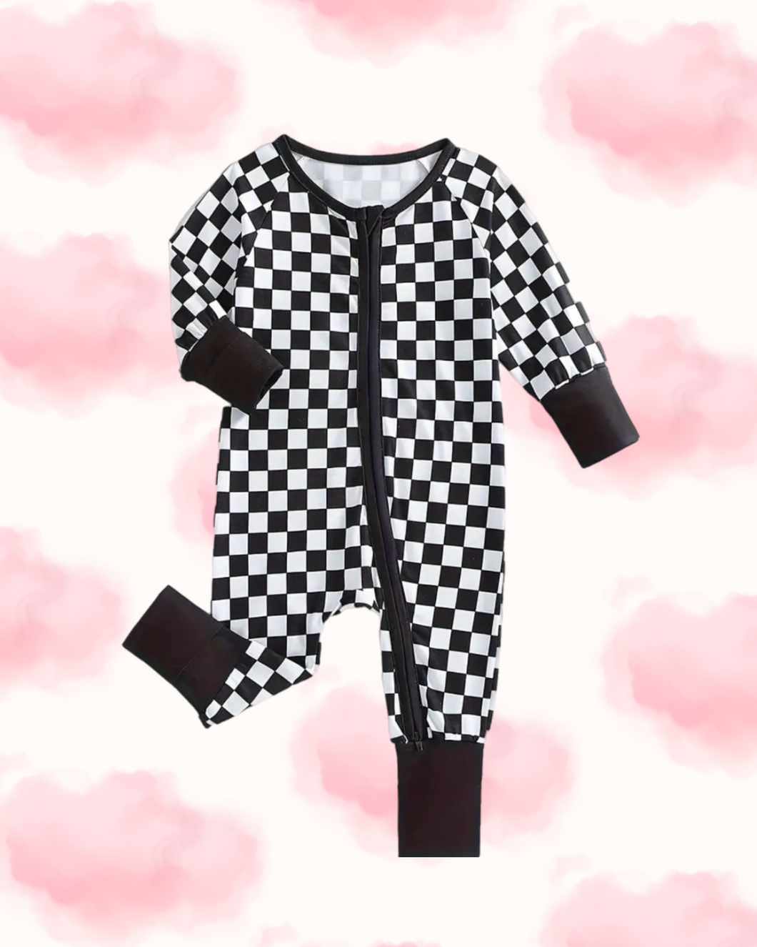 Black/White Checkered Onsie