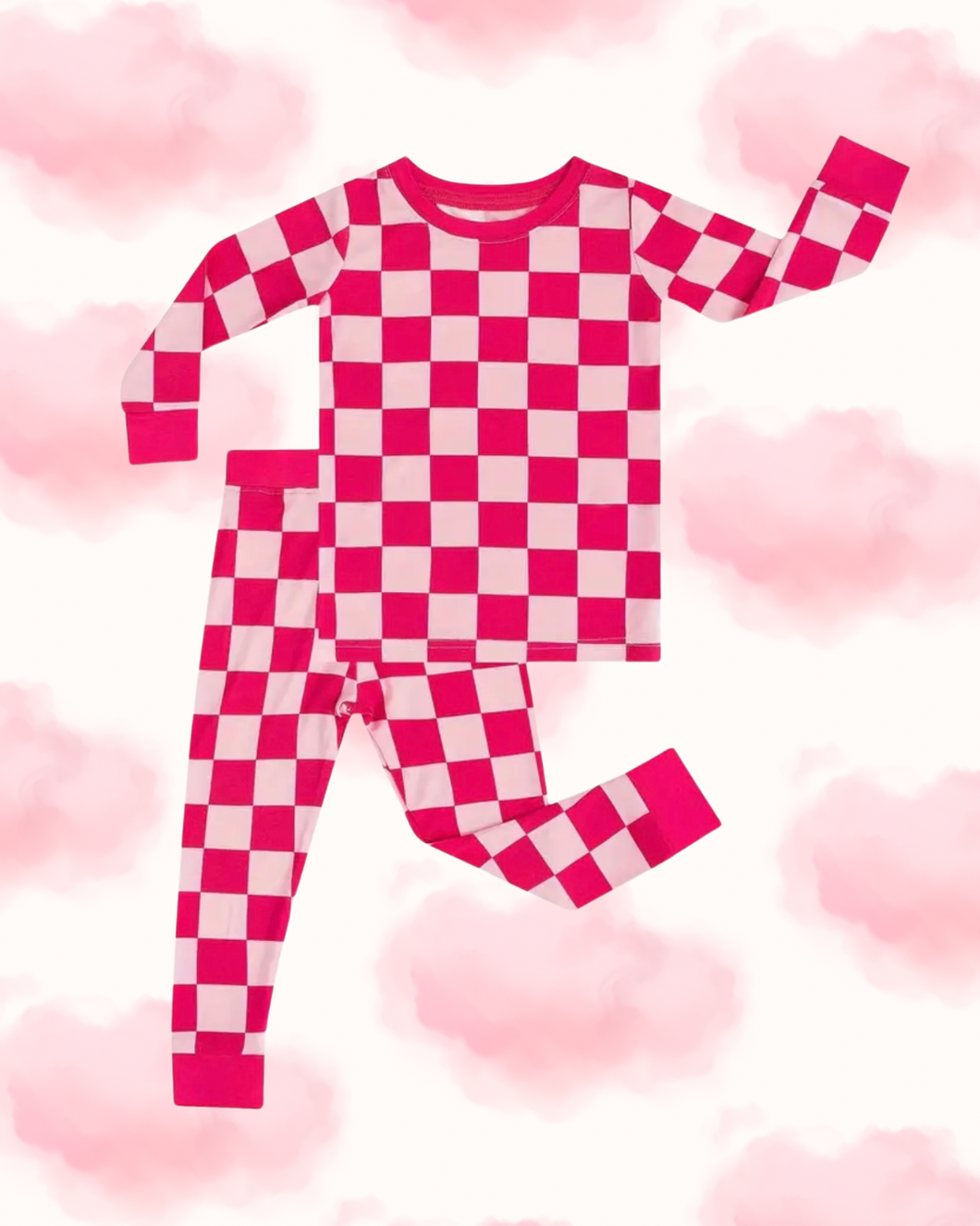 Pink Checkered Youth Pj Set