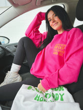 Load image into Gallery viewer, Pink/Orange Cotton Wool Feather and Co Crewneck
