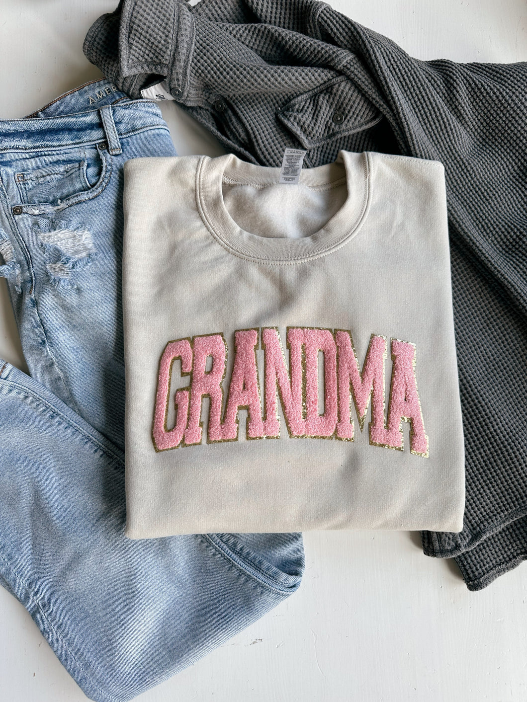 Chenille Grandma Patch Crewneck